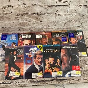9 Vintage VHS James Bond 007 Collection Movies